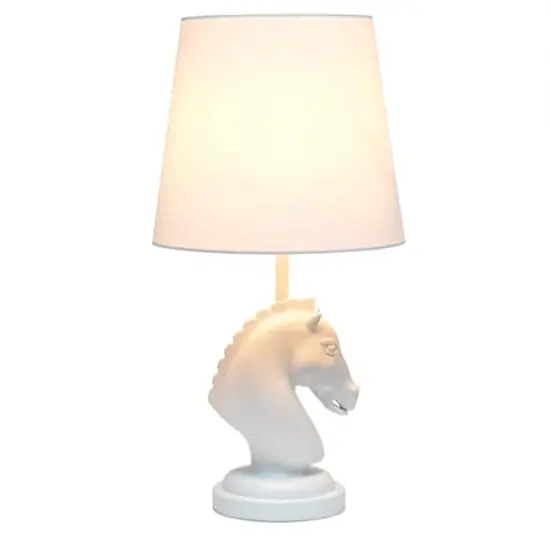 Simple Designs Chess Horse Table Lamp White {3}