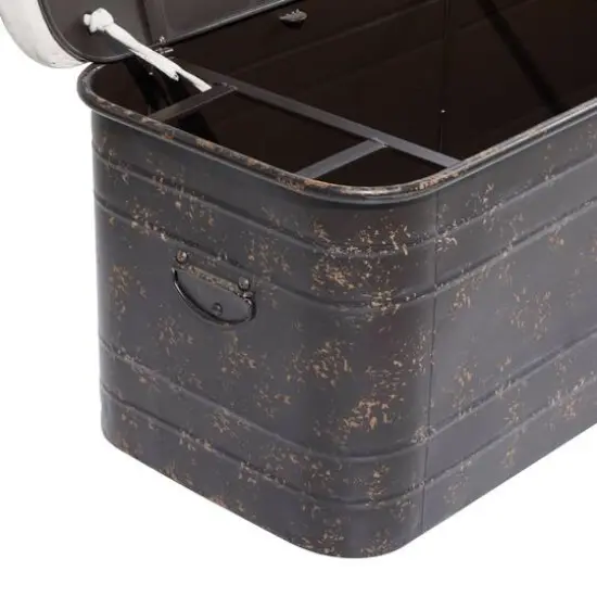 Brown Industrial Metal Storage Bench, 17" x 48" {8}