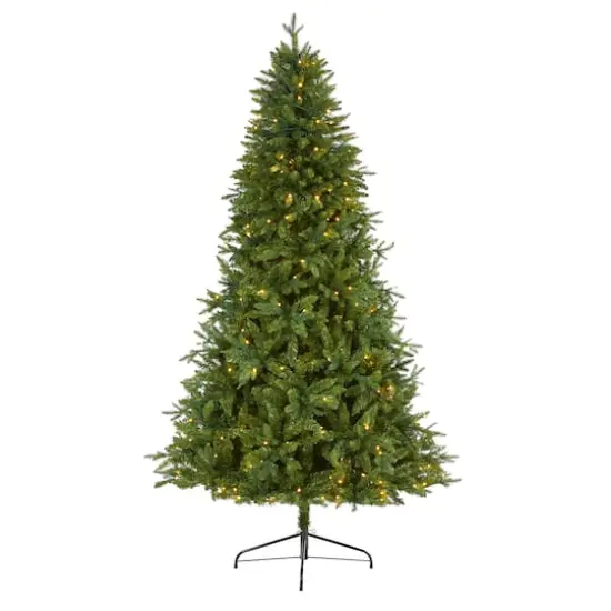 7ft. Pre-Lit New Hampshire Fir Artificial Christmas Tree, Clear LED Lights {1}