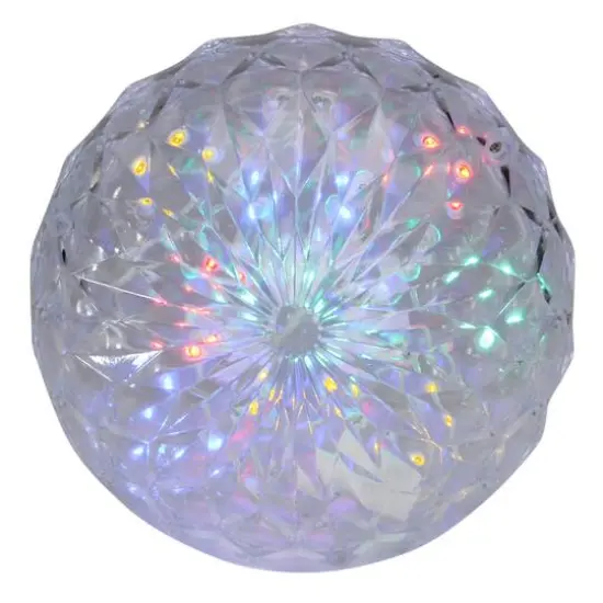 6" MultiColor LED Hanging Crystal Sphere Outdoor Decoration {1}