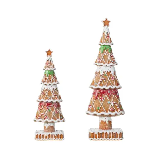 Glitzhome&reg; Resin Christmas Tree Table Decor Set {8}