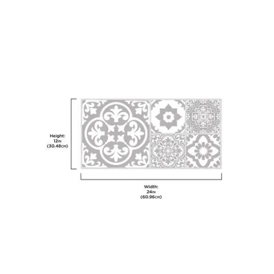 FloorPops Valencia Peel & Stick Floor Tiles, 6ct. Gray {11}