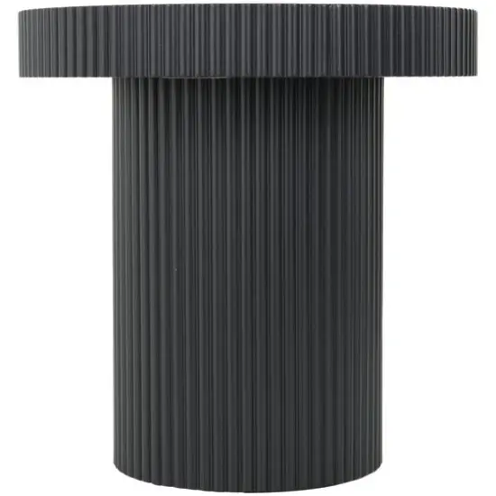 Black Dimensional Ribbed Accent Table {9}