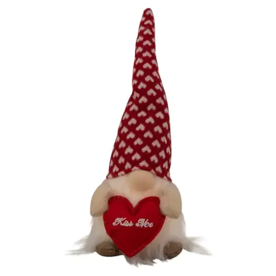 13" Lighted Boy Valentine's Day Gnome With Kiss Me Heart {1}