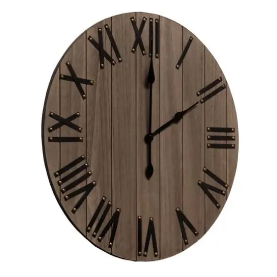 Elegant Designs Handsome 21" Farmhouse Wood Wall Clock Restored Wood {7}