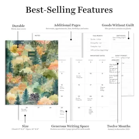 TF Publishing 2025 Mural of Trees Large Monthly Planner {6}