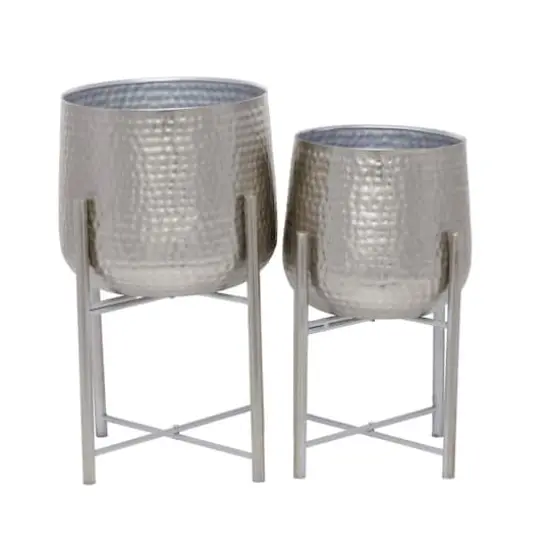 Silver Transitional Planter, Set of 2" 19", 16" {5}