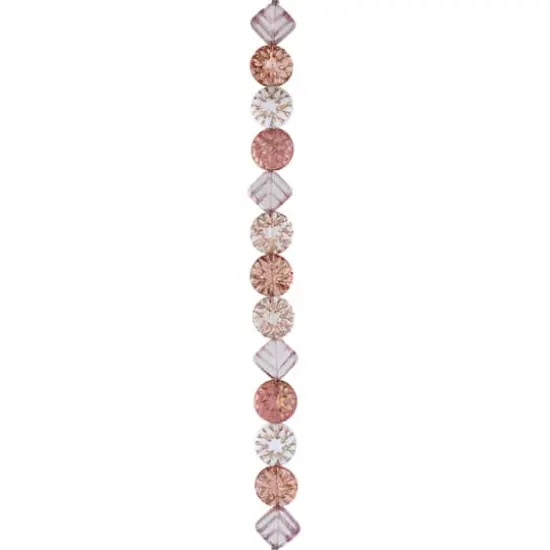 Pink Starburst Czech Glass Diamond & Flat Round Bead Mix by Bead Landing&trade; {4}