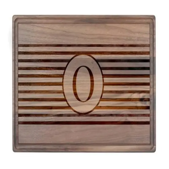 Stripe Monogram Walnut Cutting Board O {1}