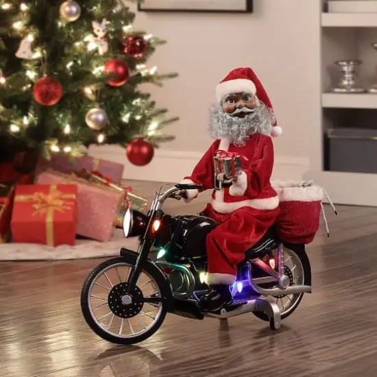 20" Black Motorcycling Santa {5}