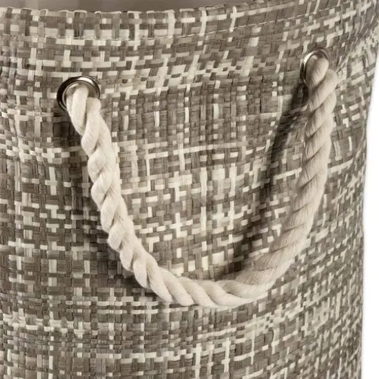 DII&reg; Medium Tweed Round Paper Bin Gray {4}