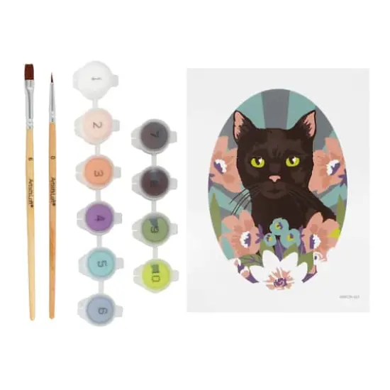 Cat with Florals Paint-by-Number Framed Mini Kit by Artist's Loft&reg; {4}