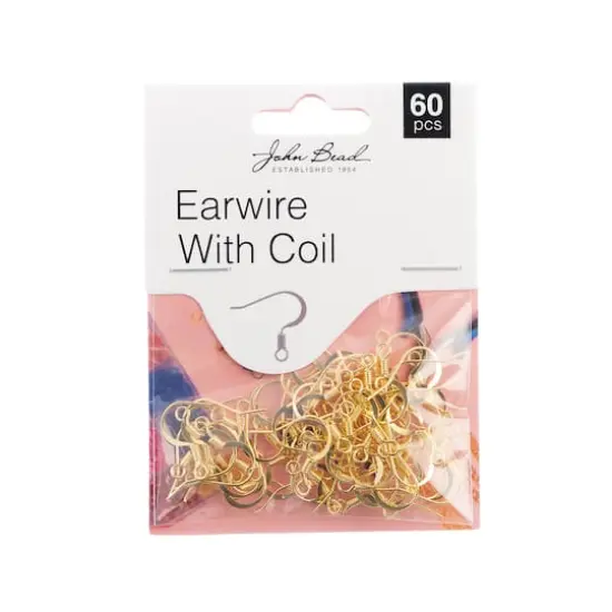 John Bead Must Have Findings 18mm Earwire with Coil, 60ct. Gold {1}