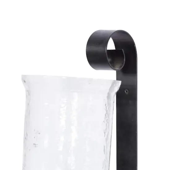 Black Iron Traditional Candle Wall Sconce, 21" x 10" x 7" {5}