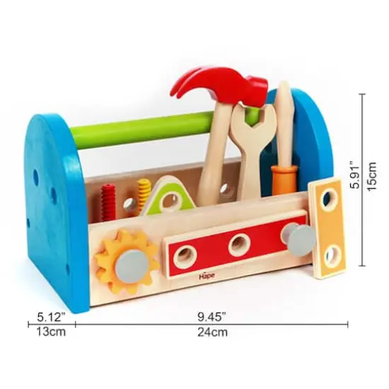 Hape Fix It Kid's Wooden Tool Box Play Set {3}