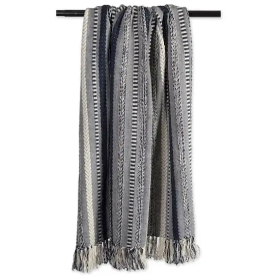 DII&reg; Navy Braided Stripe Throw {5}