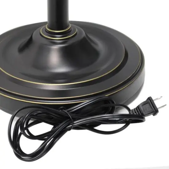 Lalia Home Torchiere Floor Lamp with 2 Reading Lights Restoration Bronze/White Shades {10}