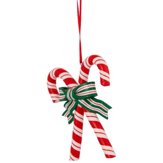 5.25" Red & White Candy Cane Ornament {3}