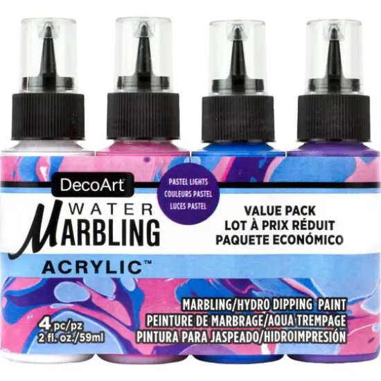 DecoArt&reg; 4-Color Pastel Brights Water Marbling Value Pack {1}