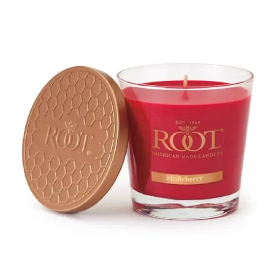 Root Candles 6.3oz. Small Scented Honeycomb Veriglass Jar Candle Hollyberry {1}