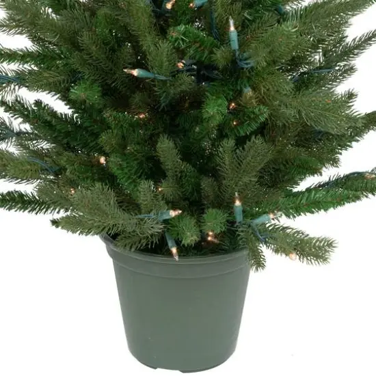 4ft. Pre-Lit Potted Real Touch&trade; Grande Spruce Artificial Christmas Tree, Clear Lights {7}