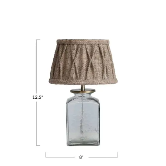 Hello Honey&reg; 12.5" Clear & Natural Farmhouse Glass Table Lamp {5}