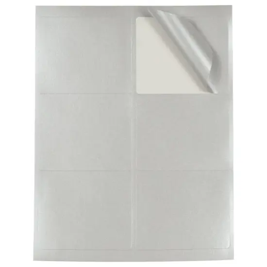JAM Paper Adhesive Shipping Labels, 3.33" x 4" Metallic Silver {5}