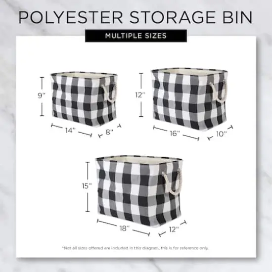 DII&reg; Large Rectangle Red/Black Buffalo Check Polyester Bin {8}