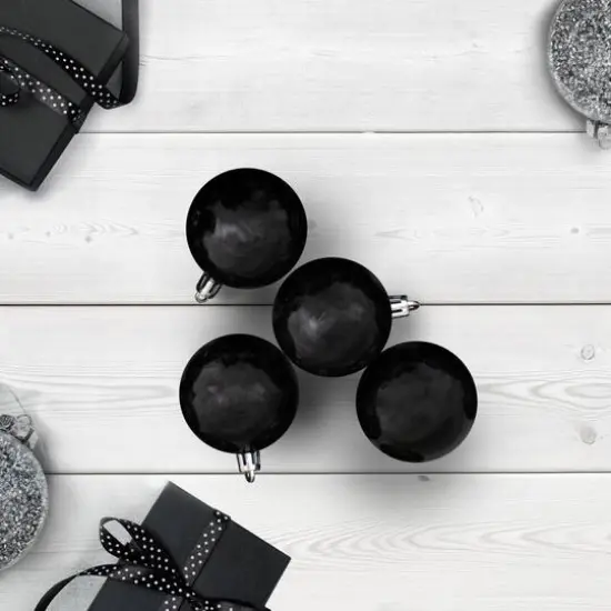 60ct Matte Jet Black Shatterproof Ball Ornaments {5}