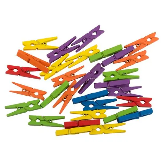 JAM Paper 1.125" Colorful Wood Clip Clothespins, 30ct. {3}