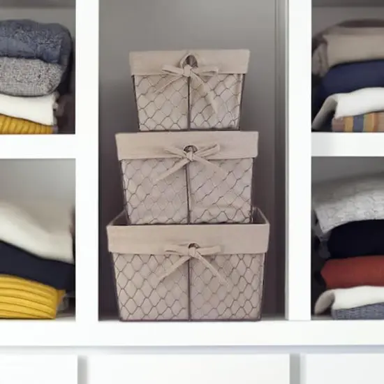 DII&reg; Natural Lining Chicken Wire Basket Set {1}