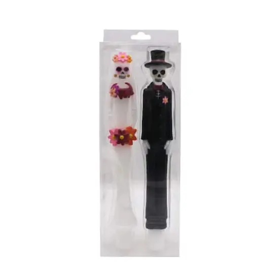 10" Day of the Dead Skeleton Bride & Groom Unscented Taper Candles by Ashland&reg; {4}