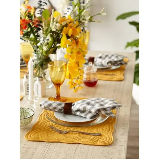 DII&reg; Quilted Farmhouse Placemats, 6ct. Honey Gold {4}