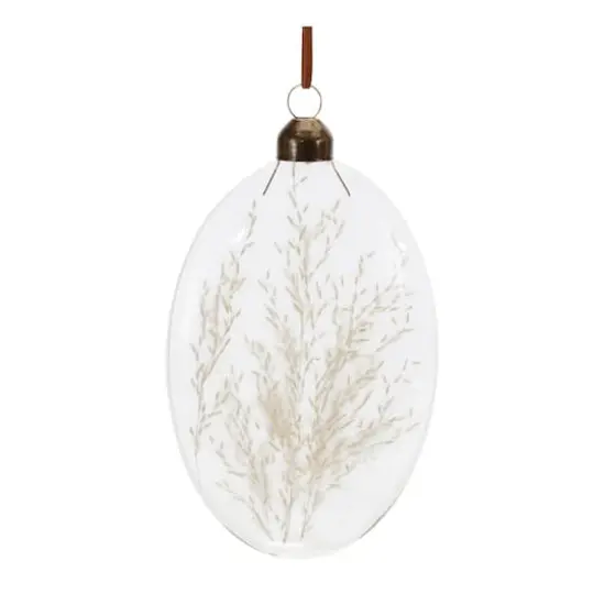 12 Pack 5.5" Natural Dried Floral Glass Ornaments {4}