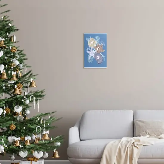 Stupell Industries Joy Nautical Holiday Seashells Wall Plaque Art {3}