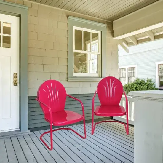 34" Outdoor Retro Tulip Armchair Pink {3}