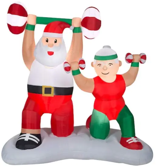 6.5ft. Airblown&reg; Inflatable Christmas Santa & Mrs. Claus Workout Scene {1}