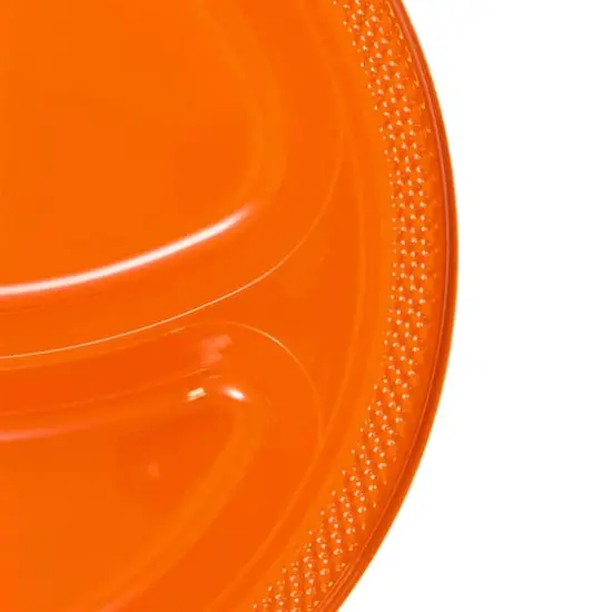 JAM Paper 10.25" Divided Plastic Party Plates, 20ct. Orange {4}