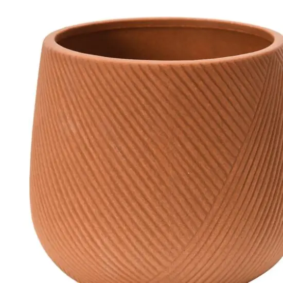 Hello Honey&reg; 6" Terracotta Finish Stoneware Flower Pot {5}