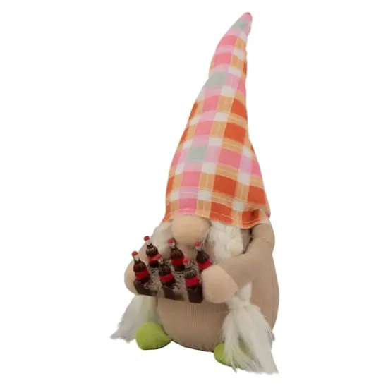 9" Pink & Orange Plaid Springtime Gnome {4}