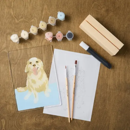 5" x 7" Golden Retriever Paint-by-Number Acrylic Surface Kit by Artist's Loft® {1}