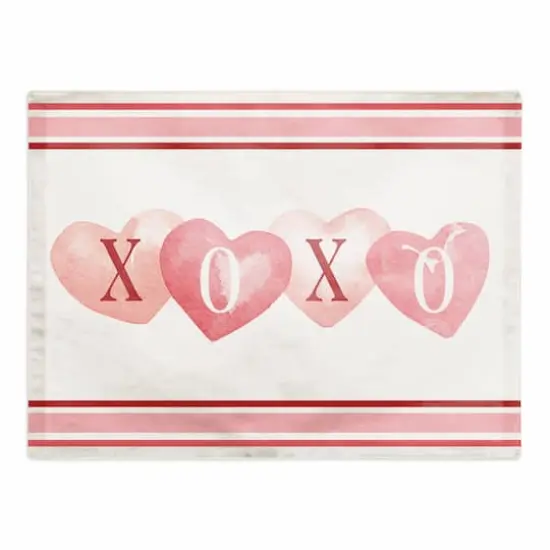 XOXO Hearts & Stripes Poly Twill Placemat {1}