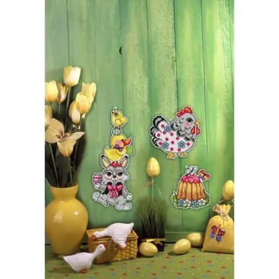 Orchidea Plastic Canvas Counted Cross Stitch Kit With Plastic Canvas Easter Set of 3 Designs {3}