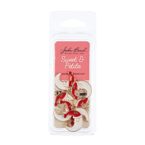 John Bead Sweet & Petite Moon Santa Holiday Charms, 8ct. {3}