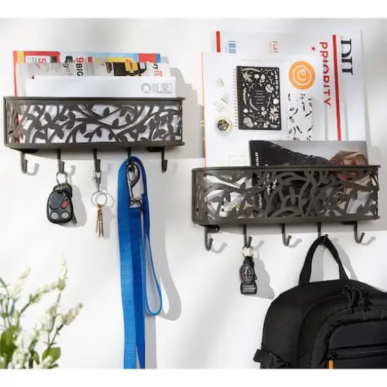 Wall Mount Mail & Key Organizer Bronze {5}