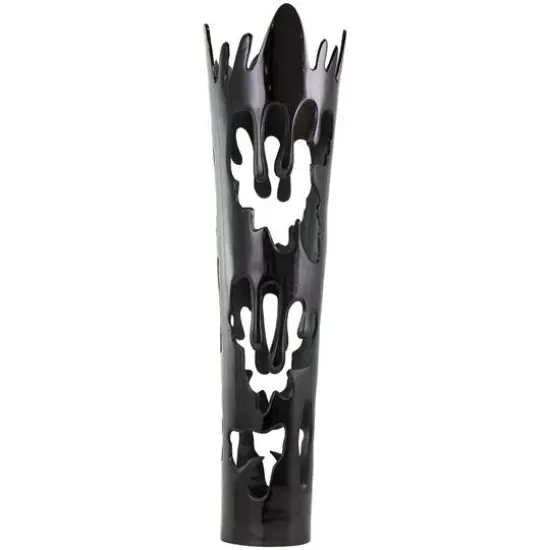 31" Black Aluminum Drip Vase with Melting Designed Body {9}