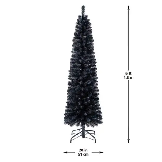 6ft. Unlit Black Sparkle Artificial Christmas Tree by Ashland® {9}