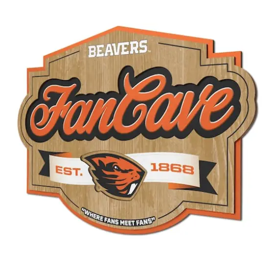 NCAA Fan Cave Sign Oregon State Beavers {1}