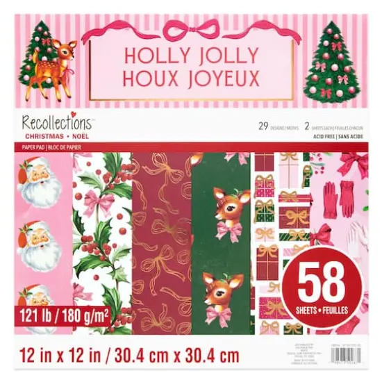 12" x 12" Holly Jolly Paper Pad, 58 Sheets by Recollections&trade; {1}