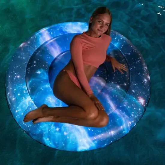PoolCandy 60" Illuminated Galaxy LED Jumbo Island Butterfly Nebula Float {4}